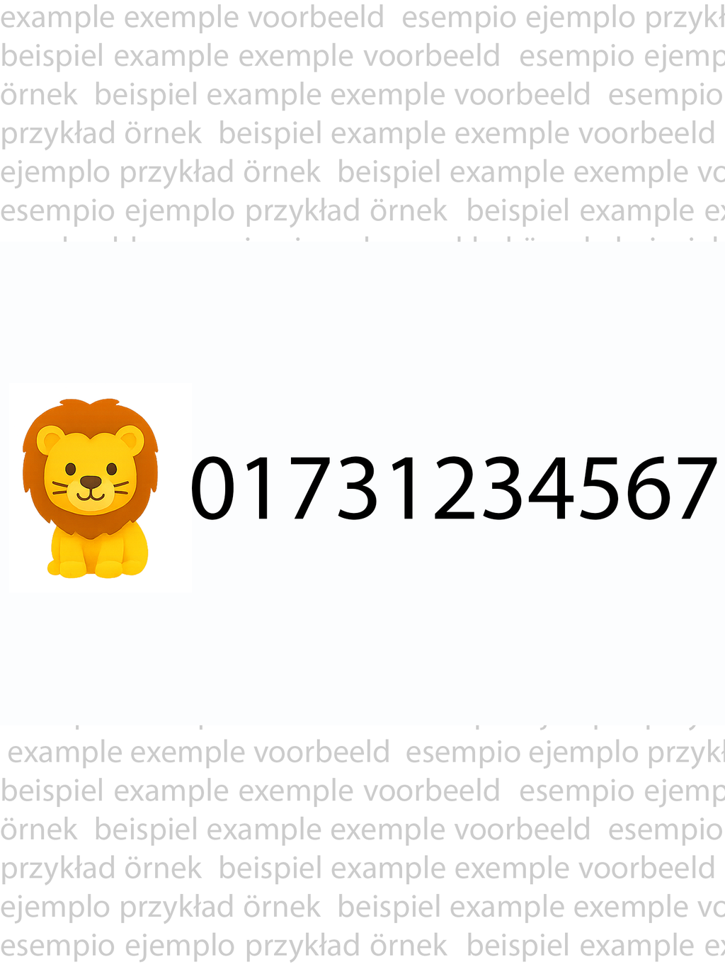 Zootiere Set mit Notfallnummer
