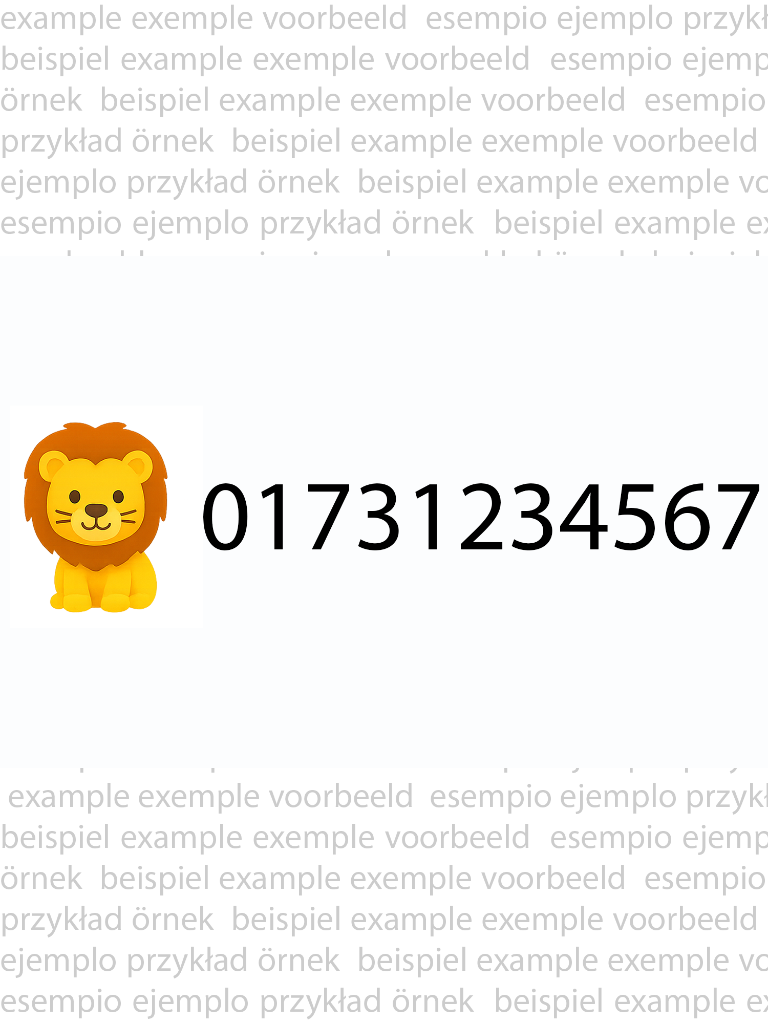 Zootiere Set mit Notfallnummer